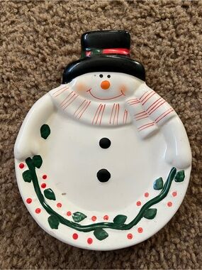 Christmas Snowman Dish / Christmas Candy Dish / Candy Dish